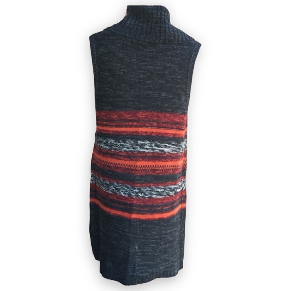 new directions Charcoal Sweater Tunic with Red and Orange Stripes - Picture 3 of 9